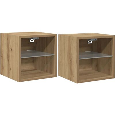 HELLOSHOP26 Conjunto De 2 Muebles Para Tv De Pared Con Luces Led Diseño Contemporáneo 30 X 28,5 X 30 Cm Acabado En Roble Macizo Fabricación Artesanal 020051175 HELLOSHOP26 Conjunto De 2 Muebles Para Tv De Pared Con Luces Led Diseño Contemporáneo 30 X 28,5 X 30 Cm Acabado En Roble Macizo Fabricación Artesanal 020051175