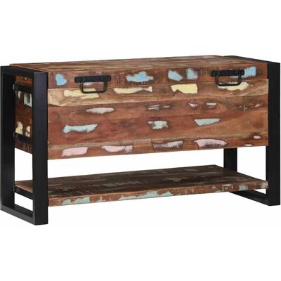 Vidaxl Caja De Almacenamiento Multicolor Madera Maciza Recuperada Vidaxl Caja De Almacenamiento Multicolor Madera Maciza Recuperada