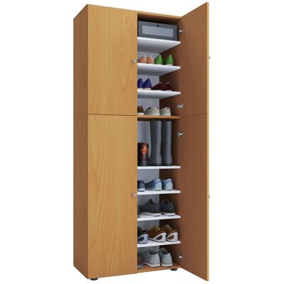 Armario Zapatero de Madera VCM - 4 Puertas, 9 Estantes - Mueble para Zapatos Armario Zapatero de Madera VCM - 4 Puertas, 9 Estantes - Mueble para Zapatos