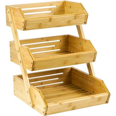 OEM Cesta De Frutas De Bambú De 2 Niveles Con Soporte Y Expositor Para Frutas - Perfecta Para Frutas (3 Compartimentos) OEM Cesta De Frutas De Bambú De 2 Niveles Con Soporte Y Expositor Para Frutas - Perfecta Para Frutas (3 Compartimentos)