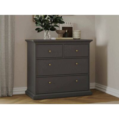 Dmora - Cómoda De Cuatro Cajones, Color Gris, 96,2 X 86,9 X 48,5 Cm, Con Embalaje Reforzado Dmora - Cómoda De Cuatro Cajones, Color Gris, 96,2 X 86,9 X 48,5 Cm, Con Embalaje Reforzado