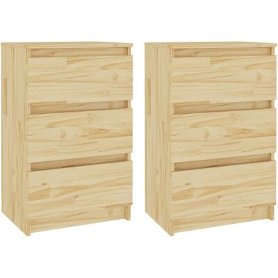 Vidaxl - Mesitas De Noche 2 Uds Madera Maciza De Pino 40x29,5x64 Cm Vidaxl - Mesitas De Noche 2 Uds Madera Maciza De Pino 40x29,5x64 Cm