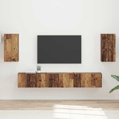 Conjunto De Mueble De Tv 5 Uds. Madera Vieja Vidaxl Conjunto De Mueble De Tv 5 Uds. Madera Vieja Vidaxl