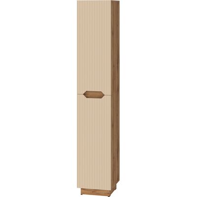 Armario De Baño Lotta, Rayas Roble/cachemira, 33 X 186 Cm Con 2 Puertas, Vicco Armario De Baño Lotta, Rayas Roble/cachemira, 33 X 186 Cm Con 2 Puertas, Vicco