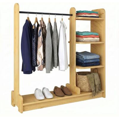 Perchero De Madera Con Estante Lempu L 110x106x35 - Vcm Perchero De Madera Con Estante Lempu L 110x106x35 - Vcm