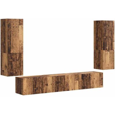 Conjunto De Mueble De Tv 4 Uds. Madera Vieja Vidaxl Conjunto De Mueble De Tv 4 Uds. Madera Vieja Vidaxl