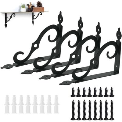 OEM Soportes De Pared Para Estantes (4 Piezas), 19 Cm X 14 Cm, Soportes Metálicos Resistentes, Soportes De Fijación Para Estanterías, Jardinería Y Cocina -crezuo OEM Soportes De Pared Para Estantes (4 Piezas), 19 Cm X 14 Cm, Soportes Metálicos Resistentes, Soportes De Fijación Para Estanterías, Jardinería Y Cocina -crezuo