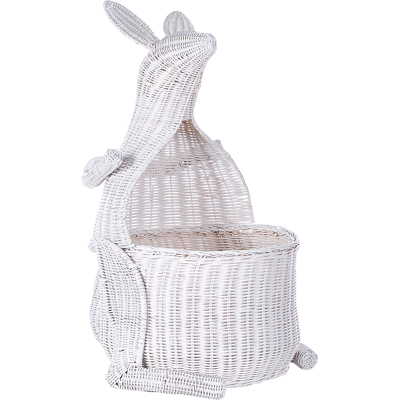 Cesta canguro de ratán blanca Beliani para juguetes - Cesta de almacenamiento Cesta canguro de ratán blanca Beliani para juguetes - Cesta de almacenamiento