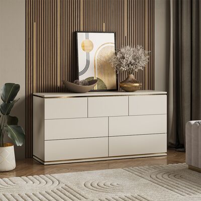 Aparador Linette, Cachemira, 139.8 X 70 Cm Con 7 Cajones, Vicco Aparador Linette, Cachemira, 139.8 X 70 Cm Con 7 Cajones, Vicco