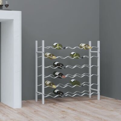 Estante de vino blanco vidaXL 36 botellas Estantería moderna de metal Estante de vino blanco vidaXL 36 botellas Estantería moderna de metal