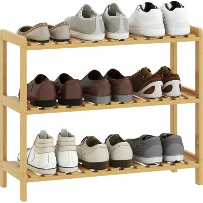 OEM Zapatero De Bambú De 3 Niveles Estantería De Zapatos Para 9 Pares Para Recibidor Pasillo 70x26x57,5 Cm Natural OEM Zapatero De Bambú De 3 Niveles Estantería De Zapatos Para 9 Pares Para Recibidor Pasillo 70x26x57,5 Cm Natural