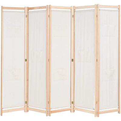 Helloshop26 - Crema 5-panel - Fabric - Fir - Room divider Helloshop26 - Crema 5-panel - Fabric - Fir - Room divider