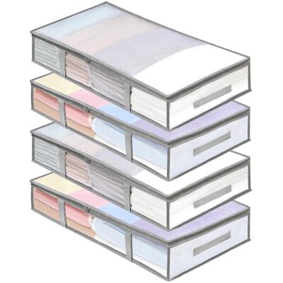 OEM Juego De 4 Cajas De Almacenamiento Debajo De La Cama, Cajas De Almacenamiento De Plástico Resistentes A La Humedad, Organizadores De Armario Y Bolsas De Almacenamiento Para Ropa, Sábanas Con Asas Para OEM Juego De 4 Cajas De Almacenamiento Debajo De La Cama, Cajas De Almacenamiento De Plástico Resistentes A La Humedad, Organizadores De Armario Y Bolsas De Almacenamiento Para Ropa, Sábanas Con Asas Para