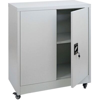 DÉCOSHOP26 Rmario De Oficina Metálico Gris Claro Con Ruedas Mueble De Almacenamiento Con Cerradura 2 Puertas Estante Ajustable 04000938 DÉCOSHOP26 Rmario De Oficina Metálico Gris Claro Con Ruedas Mueble De Almacenamiento Con Cerradura 2 Puertas Estante Ajustable 04000938