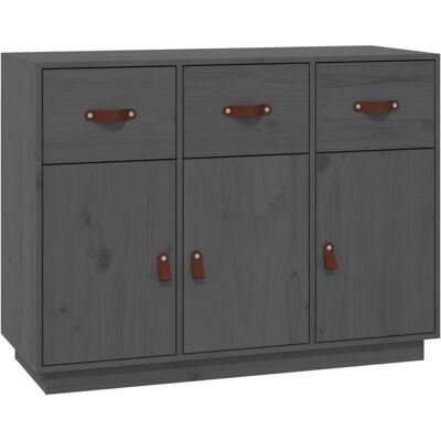 Vidaxl - Aparador De Madera Maciza De Pino Gris 100x40x75 Cm Vidaxl - Aparador De Madera Maciza De Pino Gris 100x40x75 Cm