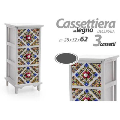 TRADE SHOP TRAESIO Trade Shop - Cómoda 3 Cajones Mesita De Noche Cocina Baño Dormitorio Madera 62x26x32cm 829390 - TRADE SHOP TRAESIO Trade Shop - Cómoda 3 Cajones Mesita De Noche Cocina Baño Dormitorio Madera 62x26x32cm 829390 -