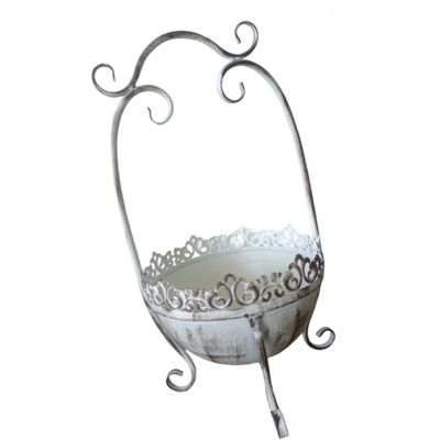 OEM Pequeño Soporte De Hierro Para Flores, Cesta - Pequeño Estilo Retro Blanco OEM Pequeño Soporte De Hierro Para Flores, Cesta - Pequeño Estilo Retro Blanco