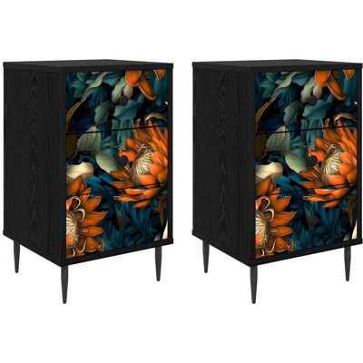 Mesa De Noche Lochem 2 Uds. Roble Negro 36 X 33 X 61 Cm Vidaxl Mesa De Noche Lochem 2 Uds. Roble Negro 36 X 33 X 61 Cm Vidaxl
