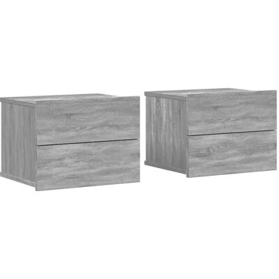 Vidaxl - Mesitas De Noche 2 Uds Contrachapada Gris Sonoma 40x30x30 Cm Vidaxl - Mesitas De Noche 2 Uds Contrachapada Gris Sonoma 40x30x30 Cm