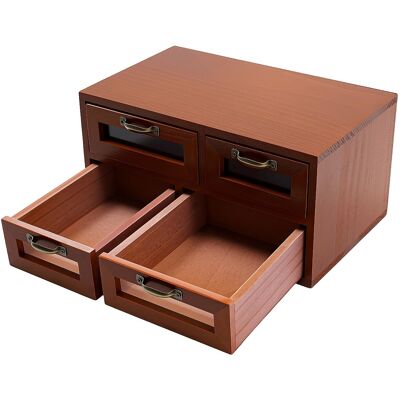 OEM Organizador De Escritorio, Madera Maciza, 4 Cajones, 30 Cm X 18 Cm X 15 Cm, Diseño Vintage, Capacidad De Carga De 4 Kg. OEM Organizador De Escritorio, Madera Maciza, 4 Cajones, 30 Cm X 18 Cm X 15 Cm, Diseño Vintage, Capacidad De Carga De 4 Kg.