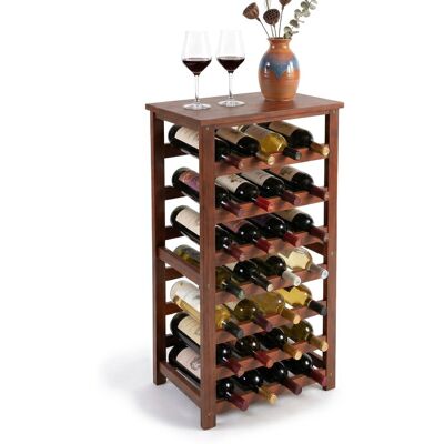Estante Para Vino Relaxdays, 28 Botellas, Madera De Nogal, 94x47x26 Cm, Para Vino Tinto Y Blanco, Marrón Oscuro Estante Para Vino Relaxdays, 28 Botellas, Madera De Nogal, 94x47x26 Cm, Para Vino Tinto Y Blanco, Marrón Oscuro