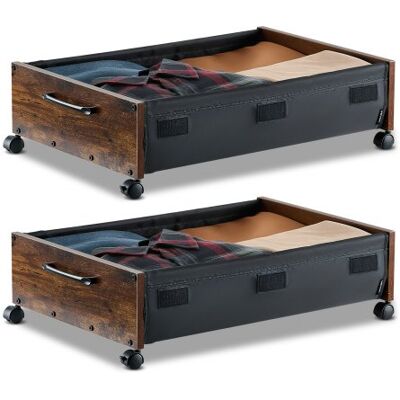 OEM Contenedor De Almacenaje Para Debajo De Cama Con Ruedas 65 X 46 X 18 Cm 2 Piezas Caja Bajo Cama Con Tapa Transparente Organizador De Ropa, Zapatos, Mantas Para Dormitorios, Salas De Estar OEM Contenedor De Almacenaje Para Debajo De Cama Con Ruedas 65 X 46 X 18 Cm 2 Piezas Caja Bajo Cama Con Tapa Transparente Organizador De Ropa, Zapatos, Mantas Para Dormitorios, Salas De Estar