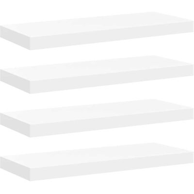 vidaXL 4x Estantes Flotantes Blancas 60x23.5x3.8 cm MDF - Estantes de Pared vidaXL 4x Estantes Flotantes Blancas 60x23.5x3.8 cm MDF - Estantes de Pared
