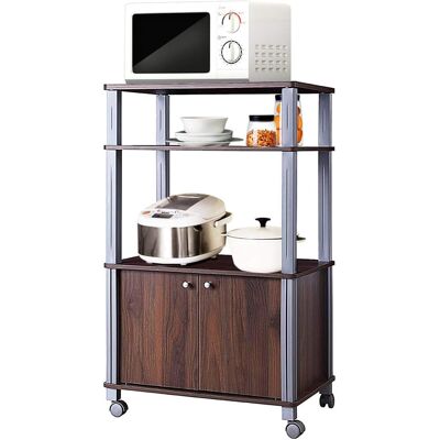 Costway Carrito De Cocina Soporte Para Microondas Y Horno Con Ruedas Estante Organizador Almacenamiento Marrón Oscuro Costway Carrito De Cocina Soporte Para Microondas Y Horno Con Ruedas Estante Organizador Almacenamiento Marrón Oscuro