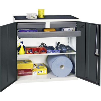 Stumpf Gabinete De Herramientas Y Materiales Serie 3000 Gris Claro / Gris Antracita + 2 Cajones 100 Mm + 1 Cajón 100 Mm Continuo + 1 Estante Extraíble - 3007371 Stumpf Gabinete De Herramientas Y Materiales Serie 3000 Gris Claro / Gris Antracita + 2 Cajones 100 Mm + 1 Cajón 100 Mm Continuo + 1 Estante Extraíble - 3007371