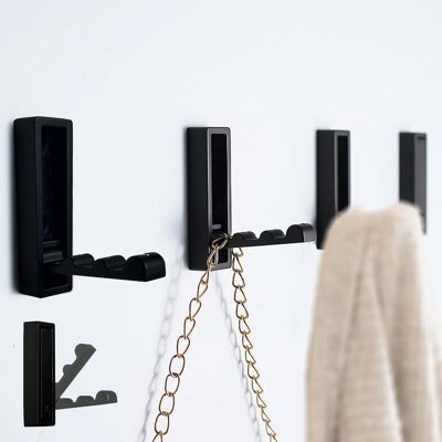 FORIOUS Ganchos De Pared Plegables, Ideales Para Baños, Vestidores, Recibidores, Zonas De Piscina Y Cocinas. (negro, Juego De 4) FORIOUS Ganchos De Pared Plegables, Ideales Para Baños, Vestidores, Recibidores, Zonas De Piscina Y Cocinas. (negro, Juego De 4)