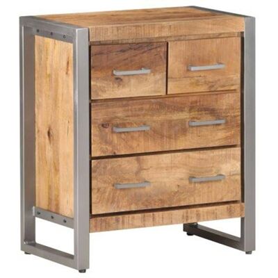 vidaXL Aparador - 60x35x70 cm - Madera de Mango Rugosa vidaXL Aparador - 60x35x70 cm - Madera de Mango Rugosa
