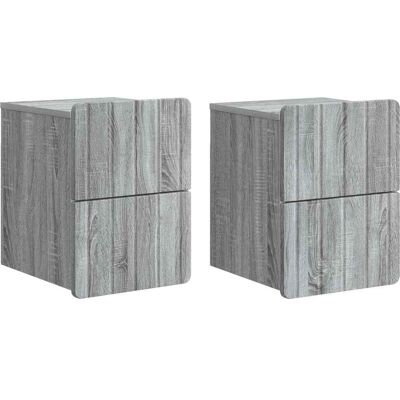 Mesita De Noche De Pared 2 Uds. Gris Sonoma 33 X 34,5 X 43 Cm Vidaxl Mesita De Noche De Pared 2 Uds. Gris Sonoma 33 X 34,5 X 43 Cm Vidaxl
