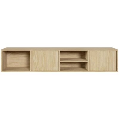Selsey Sanva - Mueble Tv Suspendido Con 2 Puertas Y 3 Nichos - 200 Cm - Roble Aceitado Selsey Sanva - Mueble Tv Suspendido Con 2 Puertas Y 3 Nichos - 200 Cm - Roble Aceitado