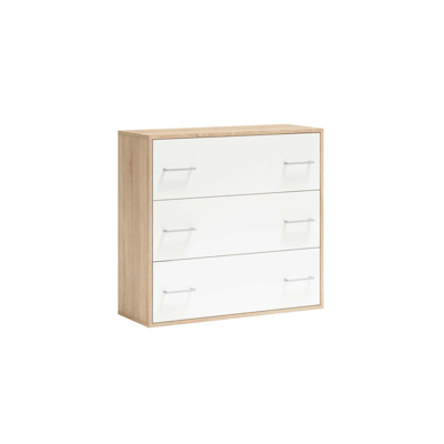 Hm-actually - Cómoda 3 Cajones Delicias Acabado Roble Cambrian-blanco, 82.9cm(alto) 88cm(ancho) 40cm(largo) Hm-actually - Cómoda 3 Cajones Delicias Acabado Roble Cambrian-blanco, 82.9cm(alto) 88cm(ancho) 40cm(largo)