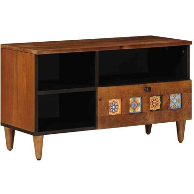 Mueble De Tv Nogal 80 X 33 X 46 Cm Madera De Mango Maciza Vidaxl Mueble De Tv Nogal 80 X 33 X 46 Cm Madera De Mango Maciza Vidaxl