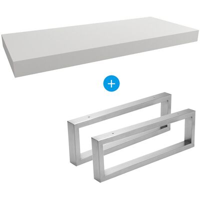 Set de baño Natural de Egger - 120x8x50 cm, Blanco mate, 2 toalleros Set de baño Natural de Egger - 120x8x50 cm, Blanco mate, 2 toalleros