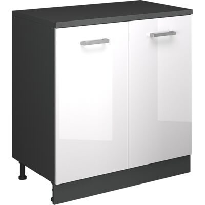 Armario De Ampliación Rion, Blanco Alto Brillo/antracita, 80 X 46 Cm Sin Inclinación Con 2 Puertas, Vicco Armario De Ampliación Rion, Blanco Alto Brillo/antracita, 80 X 46 Cm Sin Inclinación Con 2 Puertas, Vicco