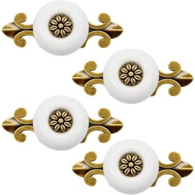 OEM Juego De 4 Tiradores De Cerámica Para Puertas Con Tornillos De 2,5 Cm, Color Blanco, Estilo Clásico Vintage Para Armarios Y Cajones De Cocina, Salón Y Dormitorio - Crezuo OEM Juego De 4 Tiradores De Cerámica Para Puertas Con Tornillos De 2,5 Cm, Color Blanco, Estilo Clásico Vintage Para Armarios Y Cajones De Cocina, Salón Y Dormitorio - Crezuo