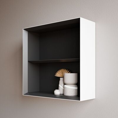 Bernstein - Estantería De Pared Colgante 48x18x48cm (lxanxal) Blanco Mate 2 Compartimentos Interior Antracita Mate - Arctic 480 Bernstein - Estantería De Pared Colgante 48x18x48cm (lxanxal) Blanco Mate 2 Compartimentos Interior Antracita Mate - Arctic 480