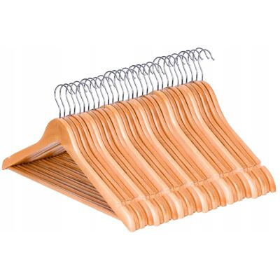 OEM Juego De 30 Perchas Para Armario Rondo, Madera Marrón Claro. OEM Juego De 30 Perchas Para Armario Rondo, Madera Marrón Claro.