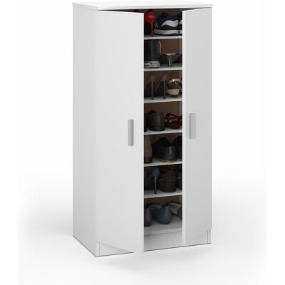 Mobimarket Modelo Basic Armario Zapatero 2 Puertas - Blanco Suave - Mueble para Zapatos Mobimarket Modelo Basic Armario Zapatero 2 Puertas - Blanco Suave - Mueble para Zapatos