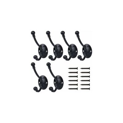 OEM Juego De 6 Ganchos De Pared Vintage, Ganchos De Metal Para Puertas, Aptos Para Baños, Cocinas, Dormitorios Y Pasillos, Color Negro. - Crezuo OEM Juego De 6 Ganchos De Pared Vintage, Ganchos De Metal Para Puertas, Aptos Para Baños, Cocinas, Dormitorios Y Pasillos, Color Negro. - Crezuo