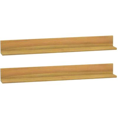 vidaXL Estantes de pared de teca 2 piezas - 90x10x10 cm - Almacenamiento flotante vidaXL Estantes de pared de teca 2 piezas - 90x10x10 cm - Almacenamiento flotante