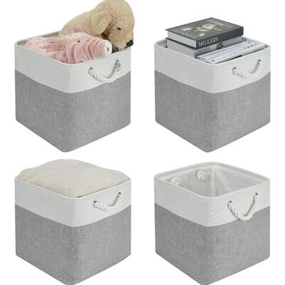 OEM Juego De 4 Cajas De Almacenamiento De Tela - Gris - Cesta De Almacenamiento De Tela Grande - 30x30x30 Cm OEM Juego De 4 Cajas De Almacenamiento De Tela - Gris - Cesta De Almacenamiento De Tela Grande - 30x30x30 Cm