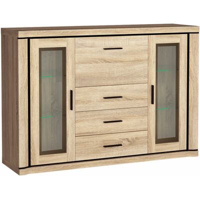 Mobilier1 - Cómoda Lorelie 106, Roble Sonoma, Con Cajones Y Puertas, Número De Cajones: 0, 111x157x44cm Mobilier1 - Cómoda Lorelie 106, Roble Sonoma, Con Cajones Y Puertas, Número De Cajones: 0, 111x157x44cm