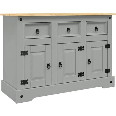 HELLOSHOP26 Aparador Cómoda Cómoda Armario Mueble Organizador Cocina Salón Corona 112 X 43 X 78 Cm Madera Maciza Pino Mexicano Gris 020031747 HELLOSHOP26 Aparador Cómoda Cómoda Armario Mueble Organizador Cocina Salón Corona 112 X 43 X 78 Cm Madera Maciza Pino Mexicano Gris 020031747