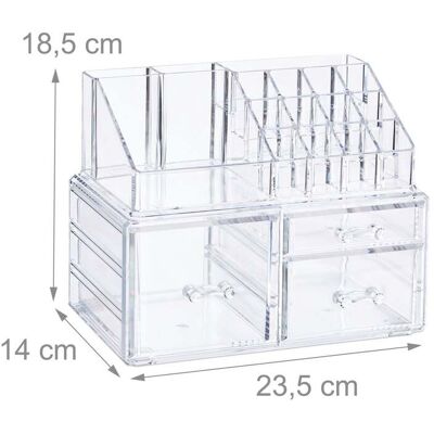 HELLOSHOP26 Organizador De Maquillaje Práctico Con 3 Cajones 18,5 X 23,5 X 14 Cm De Acrílico Transparente 130006068 HELLOSHOP26 Organizador De Maquillaje Práctico Con 3 Cajones 18,5 X 23,5 X 14 Cm De Acrílico Transparente 130006068