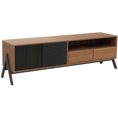DÉCOSHOP26 Mueble De Tv Con 2 Cajones Puertas Y Compartimentos De Almacenaje 48x155x40 Cm Fabricado En Mdf Con Acabado Melaminizado Y Metal 040009209 DÉCOSHOP26 Mueble De Tv Con 2 Cajones Puertas Y Compartimentos De Almacenaje 48x155x40 Cm Fabricado En Mdf Con Acabado Melaminizado Y Metal 040009209