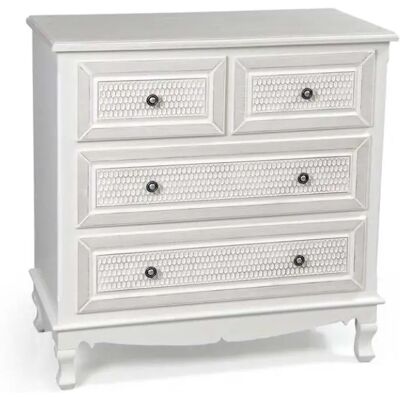 GICOS Cómoda Elegante Blanca Con 4 Cajones 80x40x80 Cm GICOS Cómoda Elegante Blanca Con 4 Cajones 80x40x80 Cm