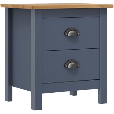 Vidaxl - Mesita De Noche Hill Madera Maciza De Pino Gris 46x35x49,5 Cm Vidaxl - Mesita De Noche Hill Madera Maciza De Pino Gris 46x35x49,5 Cm